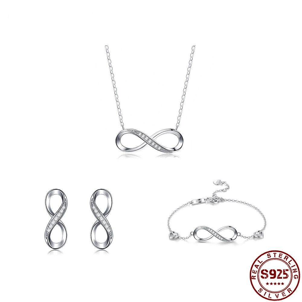 925 silver Necklace Earrings Bracelet Jewelry Sets