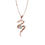 الصورة المصغرة: Swarovski Crystal 18K Gold Plated Fashion Charm Spiral Necklace
