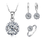 Thumbnail: Classic Romantic Shiny Full White AAA+ Crystal 925 Sterling Silver Jewelry Sets 