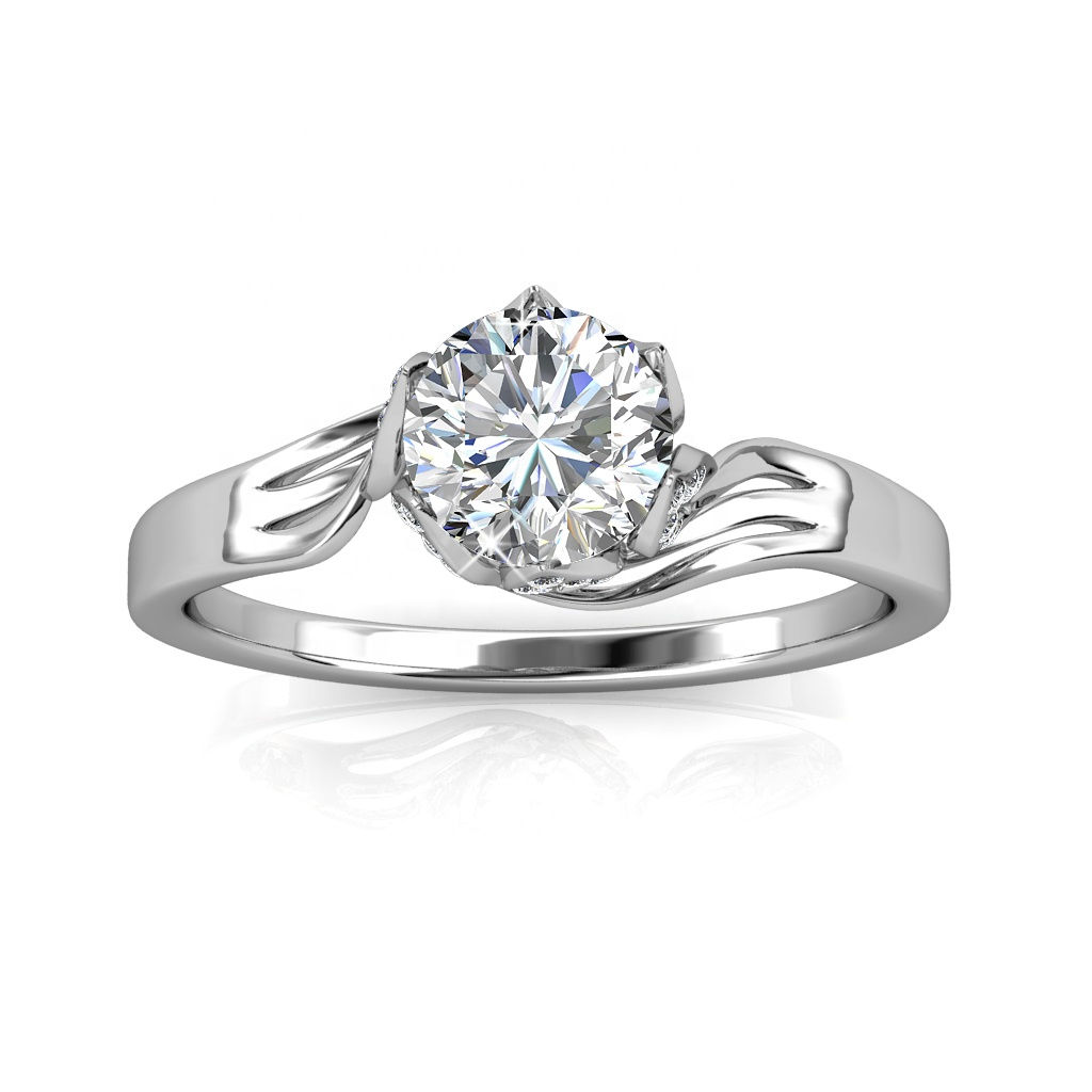 Fashion Ring 18K White Gold Plated Ring Made With Swarovski Crystals