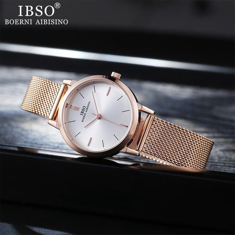 Miniaturbild: Quartz Watch with Crystal Bracelet Luxury Rose Gold Belt Ladies Bangle 