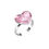 Thumbnail: Latest hot pink heart adjustable ring with crystals