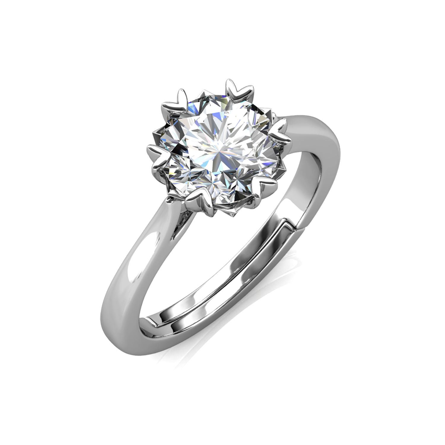 1 Carat GRA Moissanite Diamond Le Fond Heart Solitaire Ring