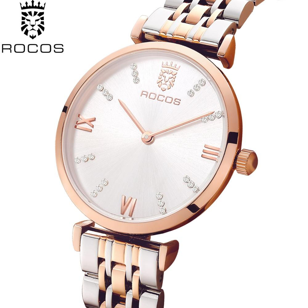 ROCOS Bracelet Watch Waterproof Luxury Fashion Classic Quartz Crystal Analog