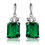 Thumbnail:  925 Silver Jewelry Set Emerald Ring Earrings Necklace & Bracelet 