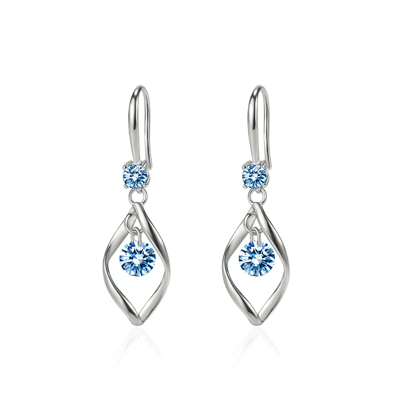 Thumbnail: Gorgeous AAA Cubic Zirconia Water Drop Charm 925 sterling silver Drop Earring 