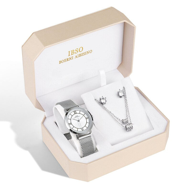 Miniatura: Luxury Octagonal Watch Set Lucky Bead Necklace And Rings Quartz 3Bar Waterproof