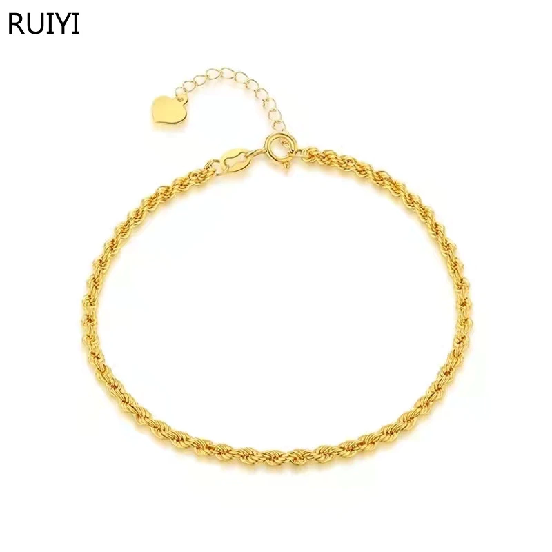 RUIYI Genuine 18K gold twist bracelet AU750 adjustable twist bracelet