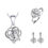 Миниатюра: Silver 925 Ruby Heart shaped Ring Drop Earrings Necklace Jewelry Set