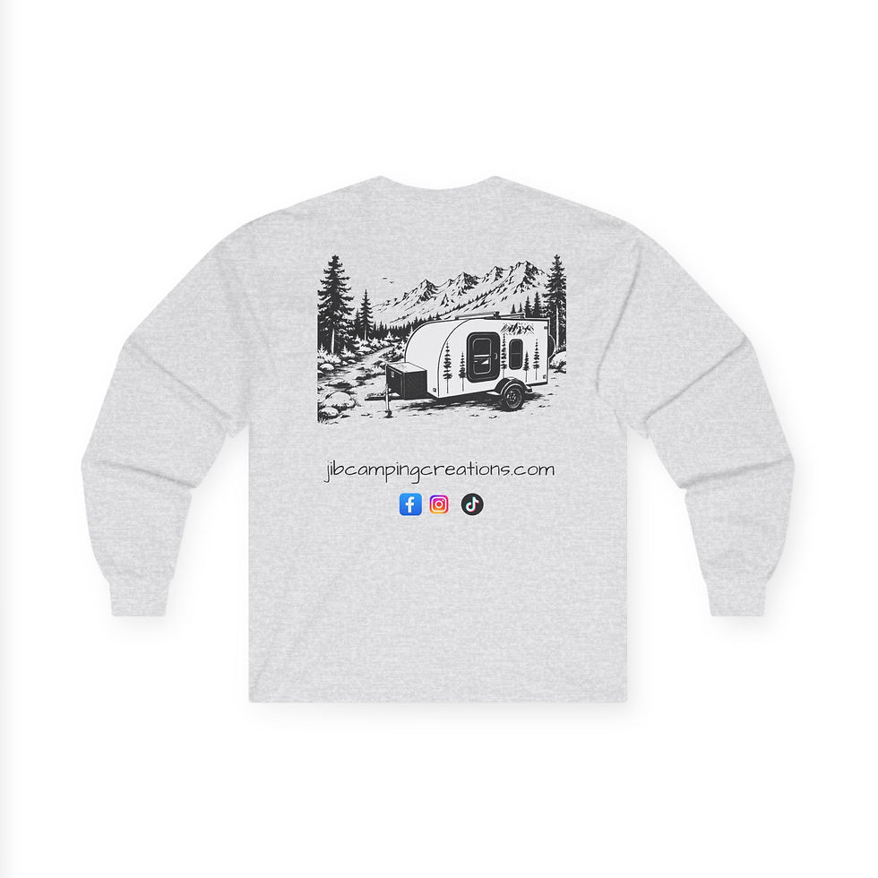 Thumbnail: Adventure Hamsa Long Sleeve Tee — Mountain Sunrise & Camper Back Graphic