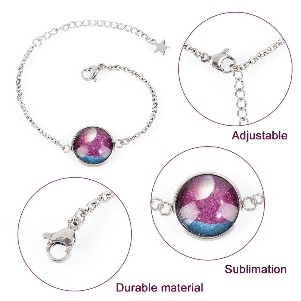 Thumbnail: Star Adjustable bracelet Glass cabochon setting tray bezel resin Cheap Jewellery Making Supplies Necklace Earrings
