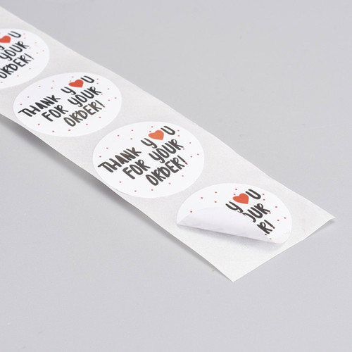 500 x Thank You For Your Order Stickers on Roll | Art Junkie