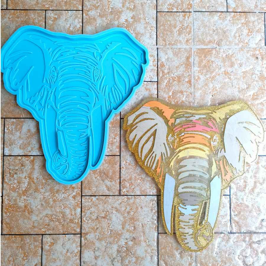Thumbnail: Large Elephant animal silicone Tray mould for resin mold