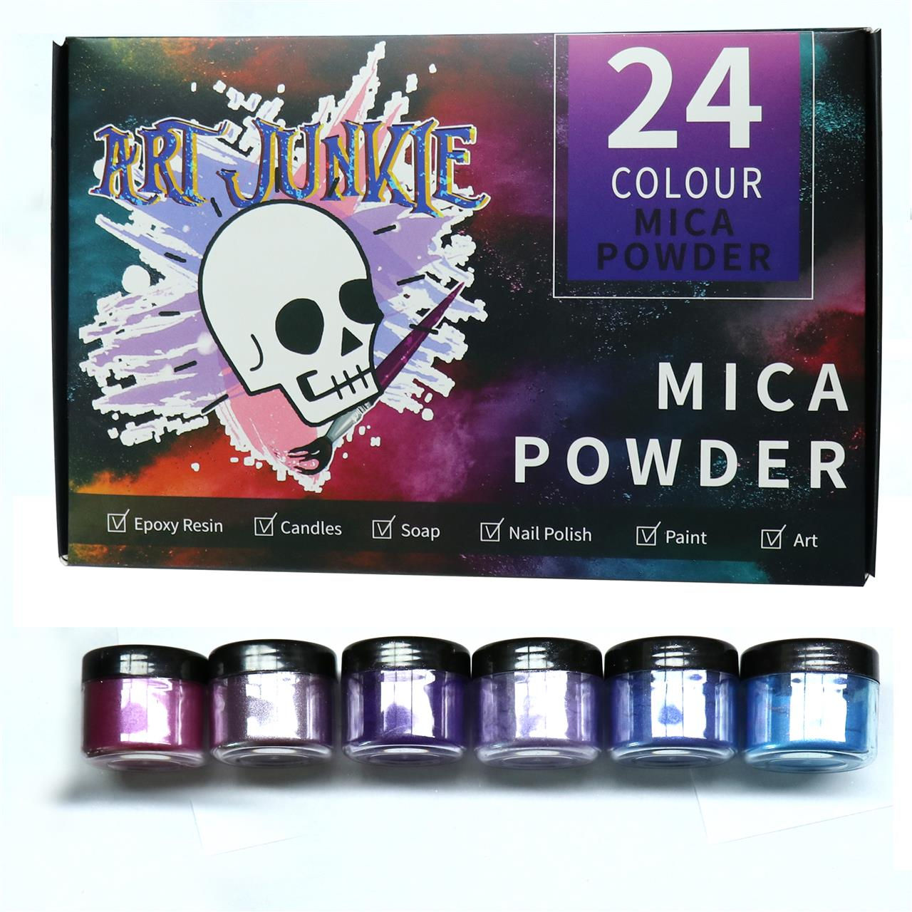 24 Colour Mica Powder Set 240 Grams