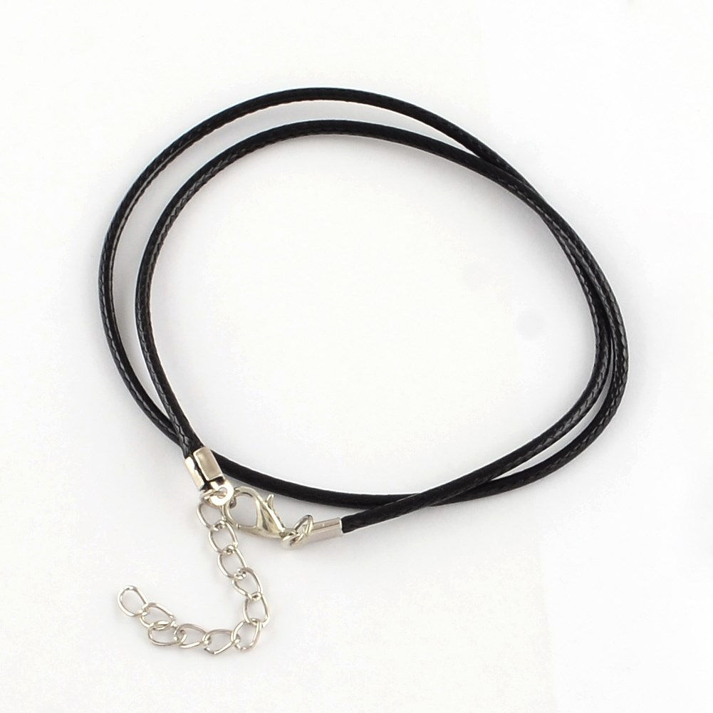 1.5MM diameter leather braided necklace with extension chain Jewellery Supplies
