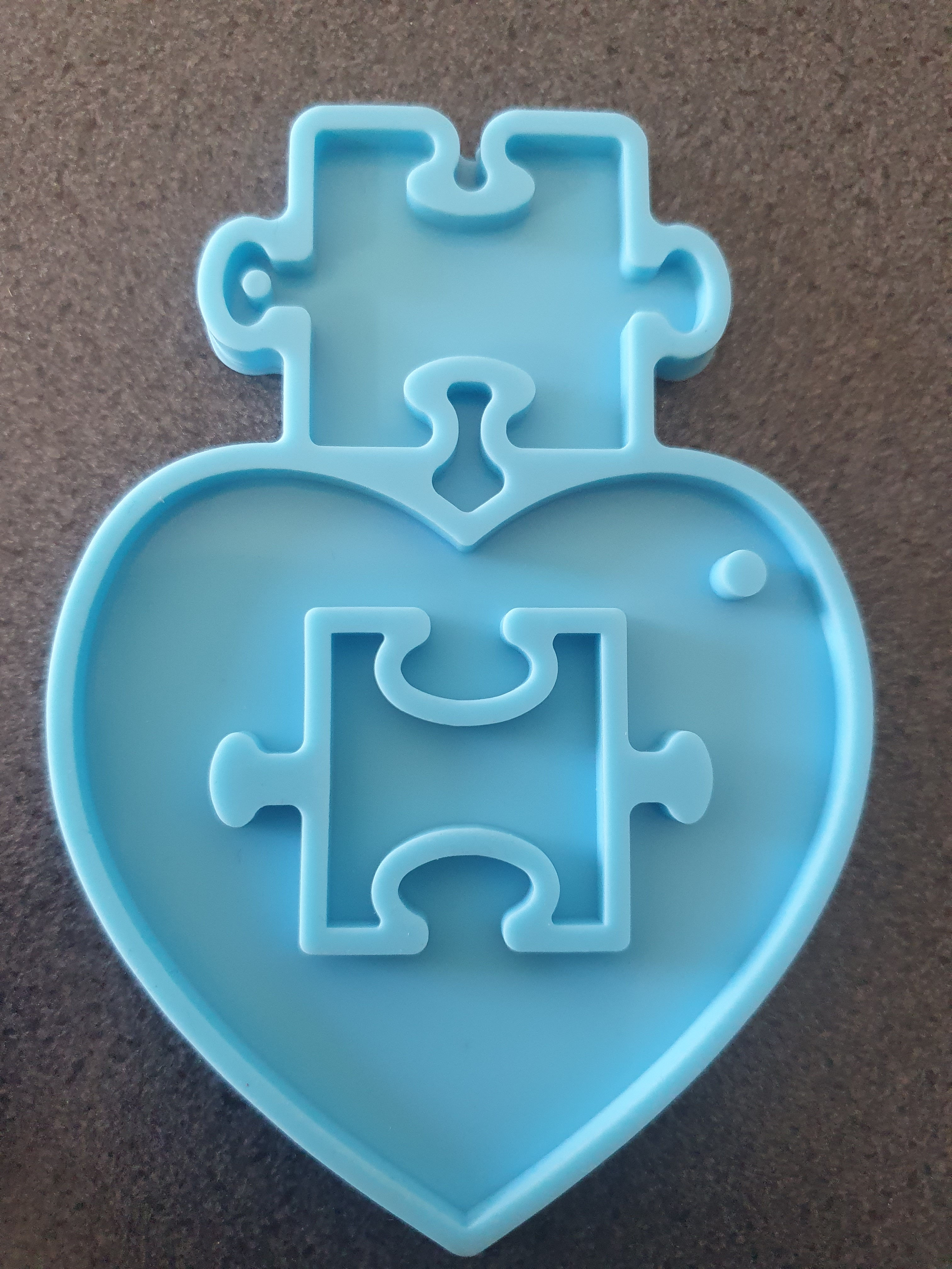 Autism Awareness Puzzle Heart Silicone Keychain Keyring Mould Resin Jewe