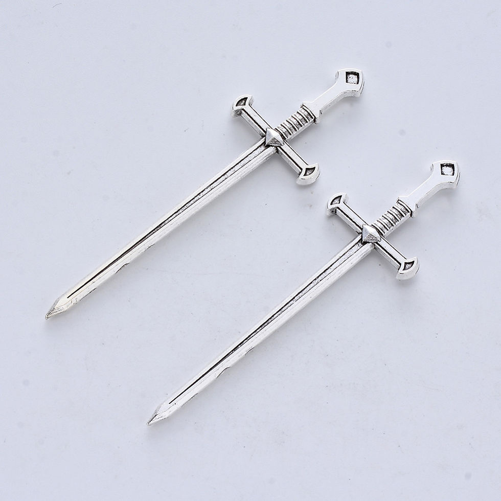 Alloy Sword Pendant charms resin embellishments King Queen Knight Mythical Magic Spell jewellery supply Australia