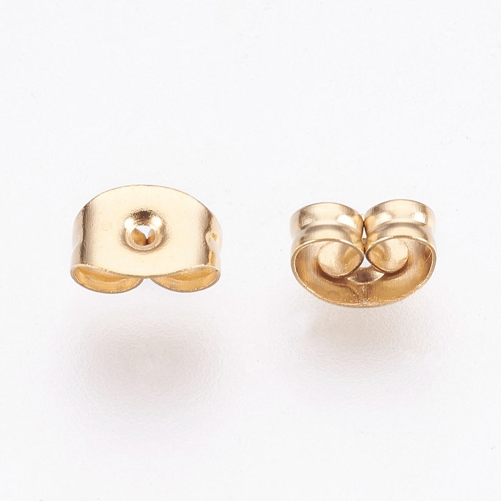 Thumbnail: Stainless Steel Gold plate Stud earring Posts Cheap Jewellery Making Supplies Necklace Earrings