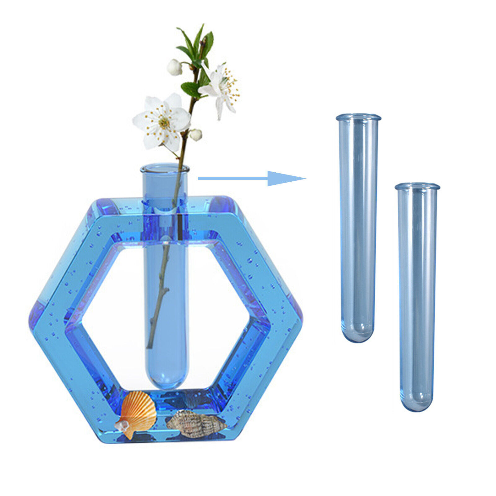 Crystal Jar Vase Heart hexagon silicone mould for resin mold Australian Supplier