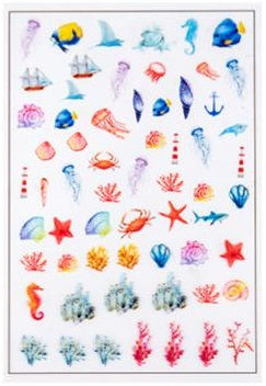 Thumbnail: Sea creature ocean animal whale dolphin shell coral mermaid acetate sheet resin filler embellishment