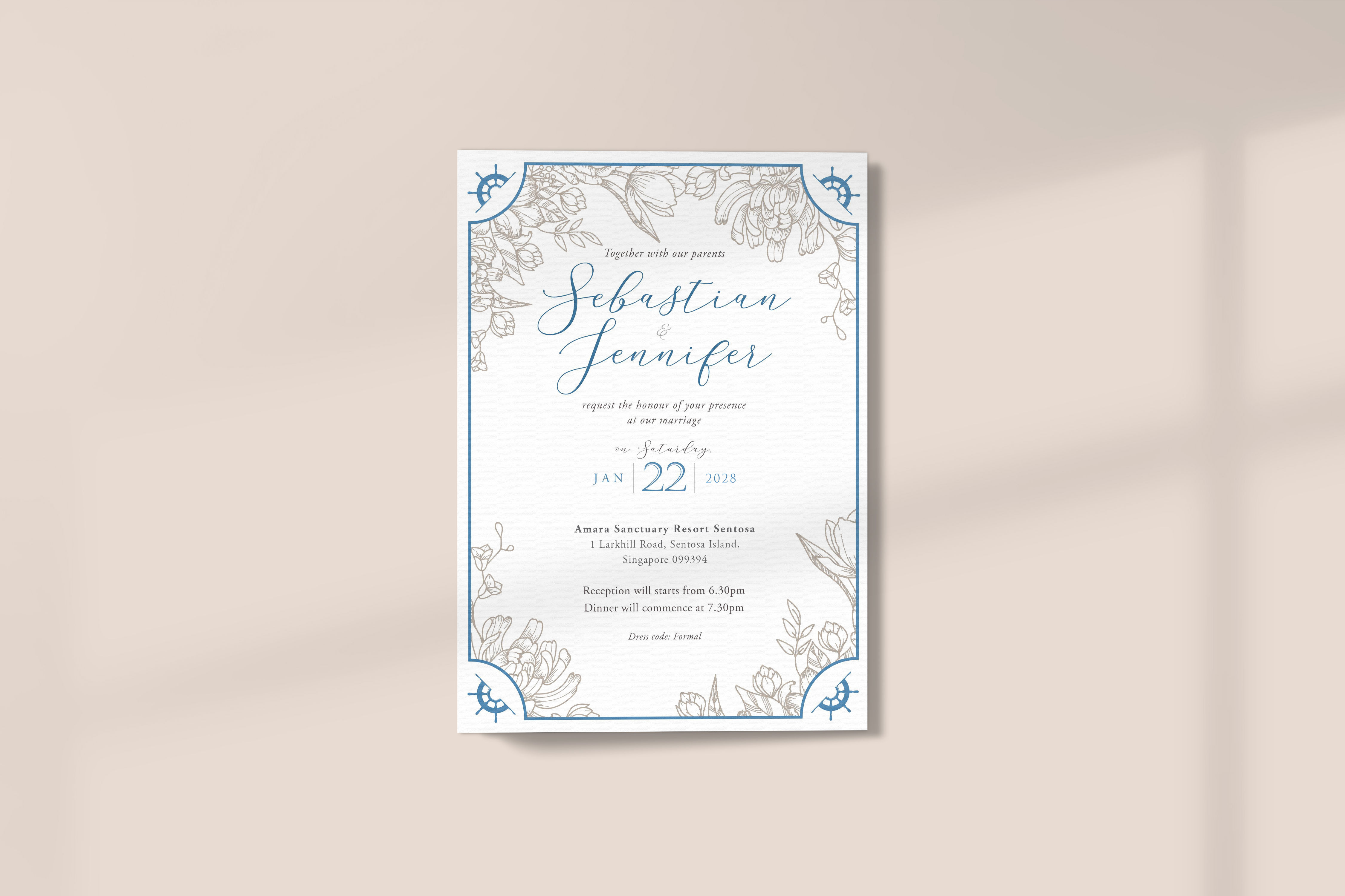 Nautical Anchor Invitation Card