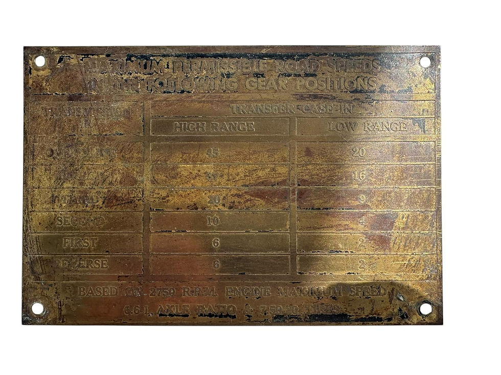 Thumbnail: WW2 Data Plate Set GMC, CCKW 353 Set Of 6