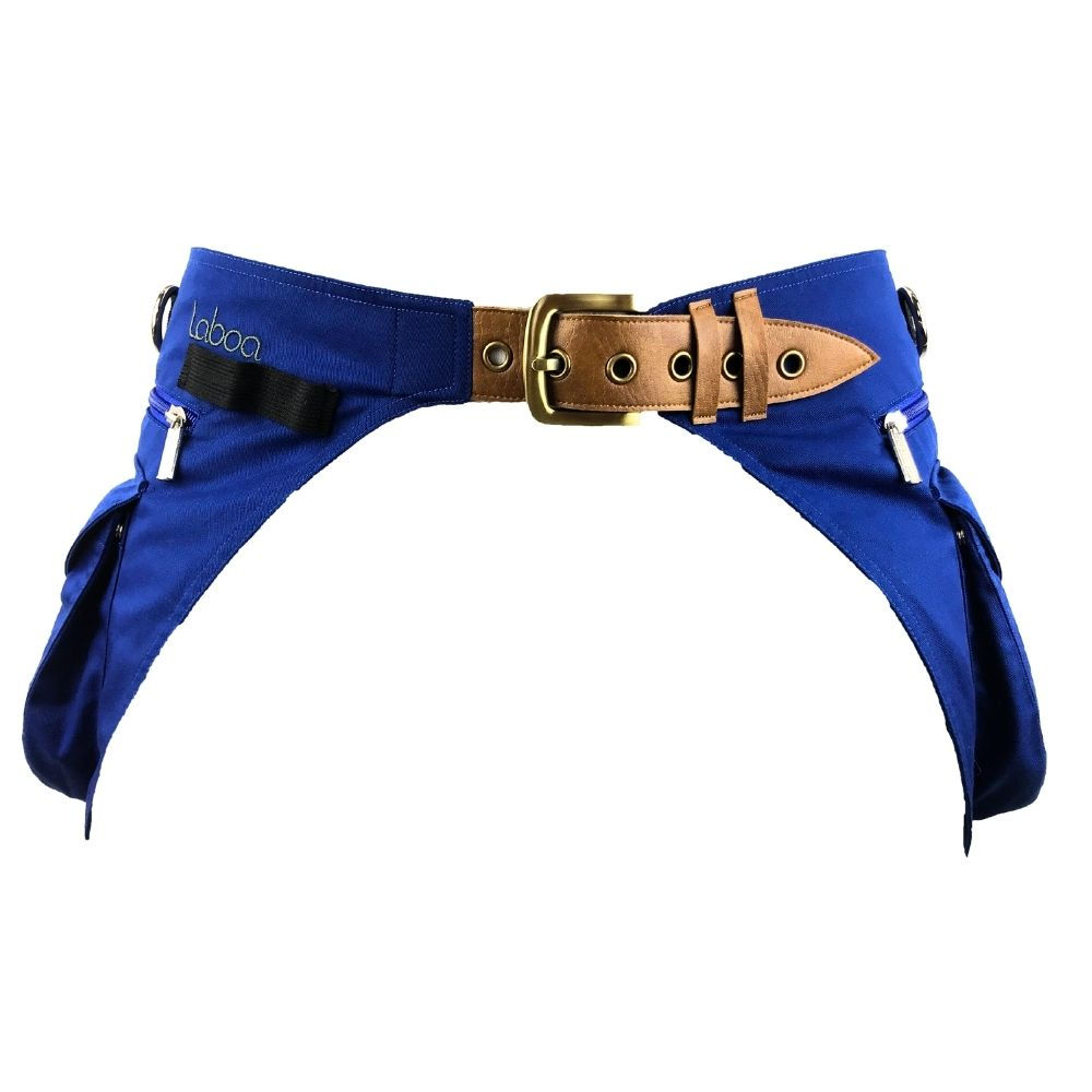 Sac ceinture éducation chien cheval double 5 poches bleu roi électrique