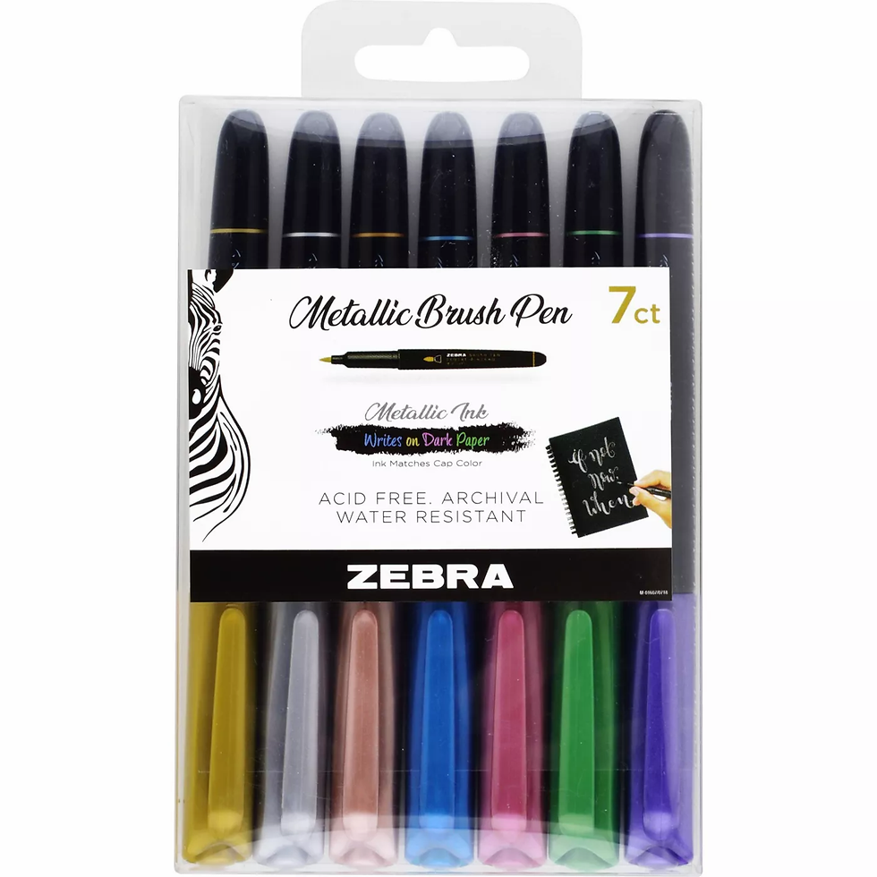 Zebra Marcadores Brush Metálicos