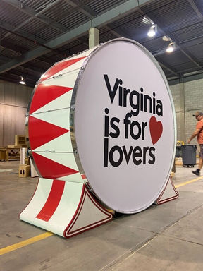 Virginia-Filmed Wonder Woman 1984 Features Large-Scale Prop with Virginia is for Lovers Logo