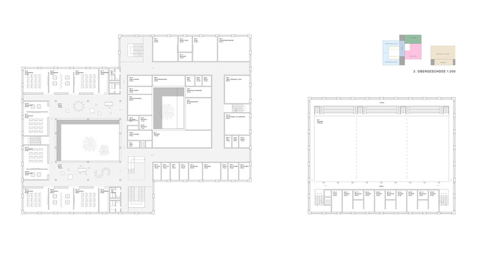 Wettbewerb 4-zügigige Grundschule in modularer Bauweise Berlin Grundriss 1. Obergeschoss