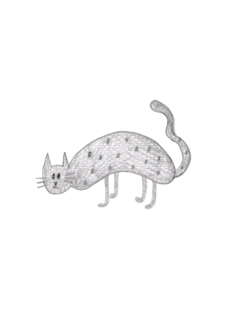 Prowling Spotty Cat Card – hand-drawn A6 greeting card by Dessie Designs