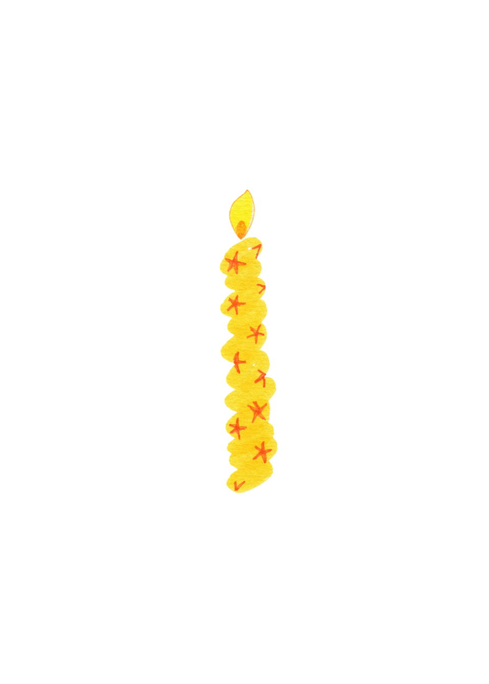1st Birthday Candle Card – hand-drawn A6 greeting card by Dessie Designs