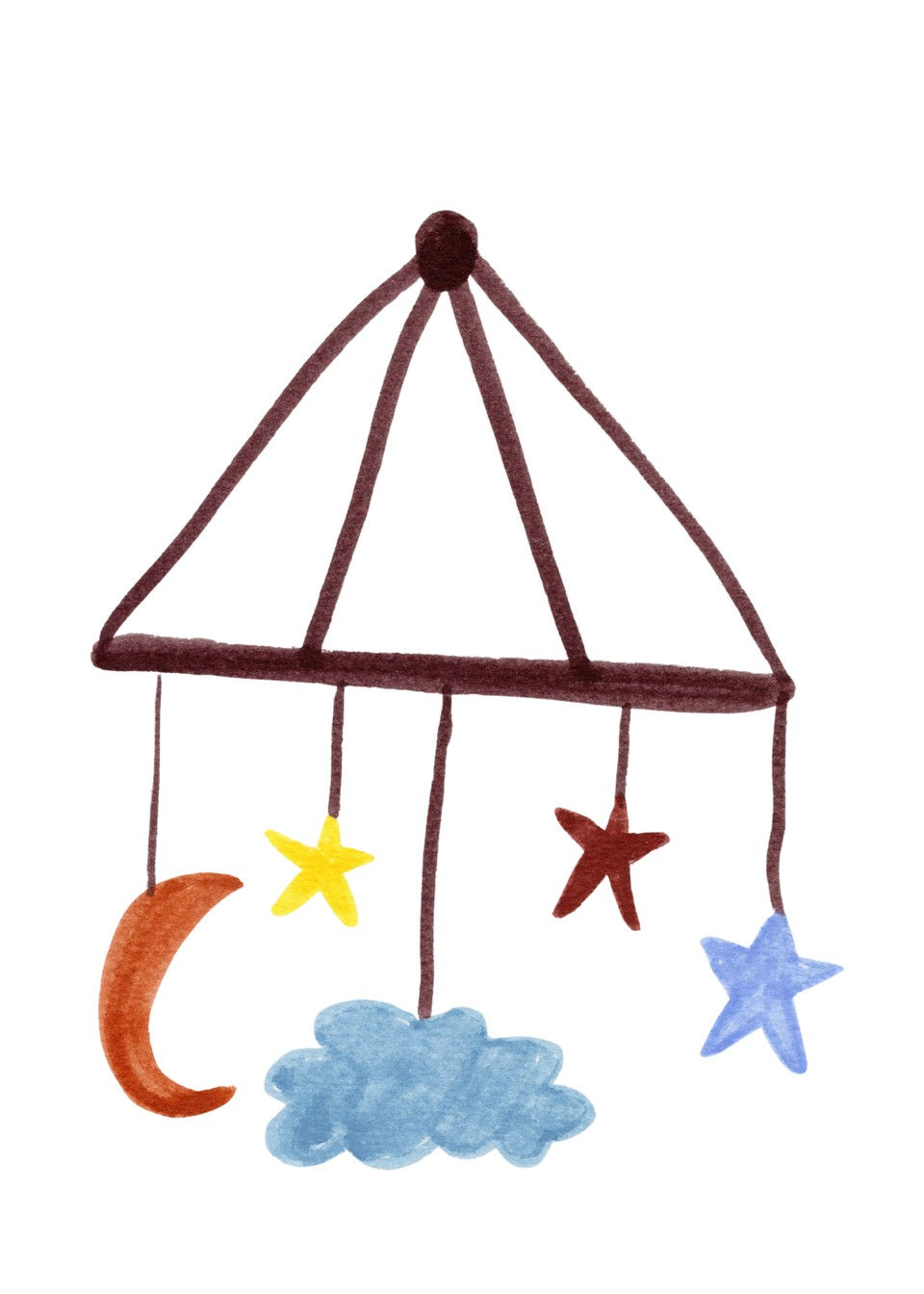 Baby Mobile Card – hand-drawn A6 greeting card by Dessie Designs
