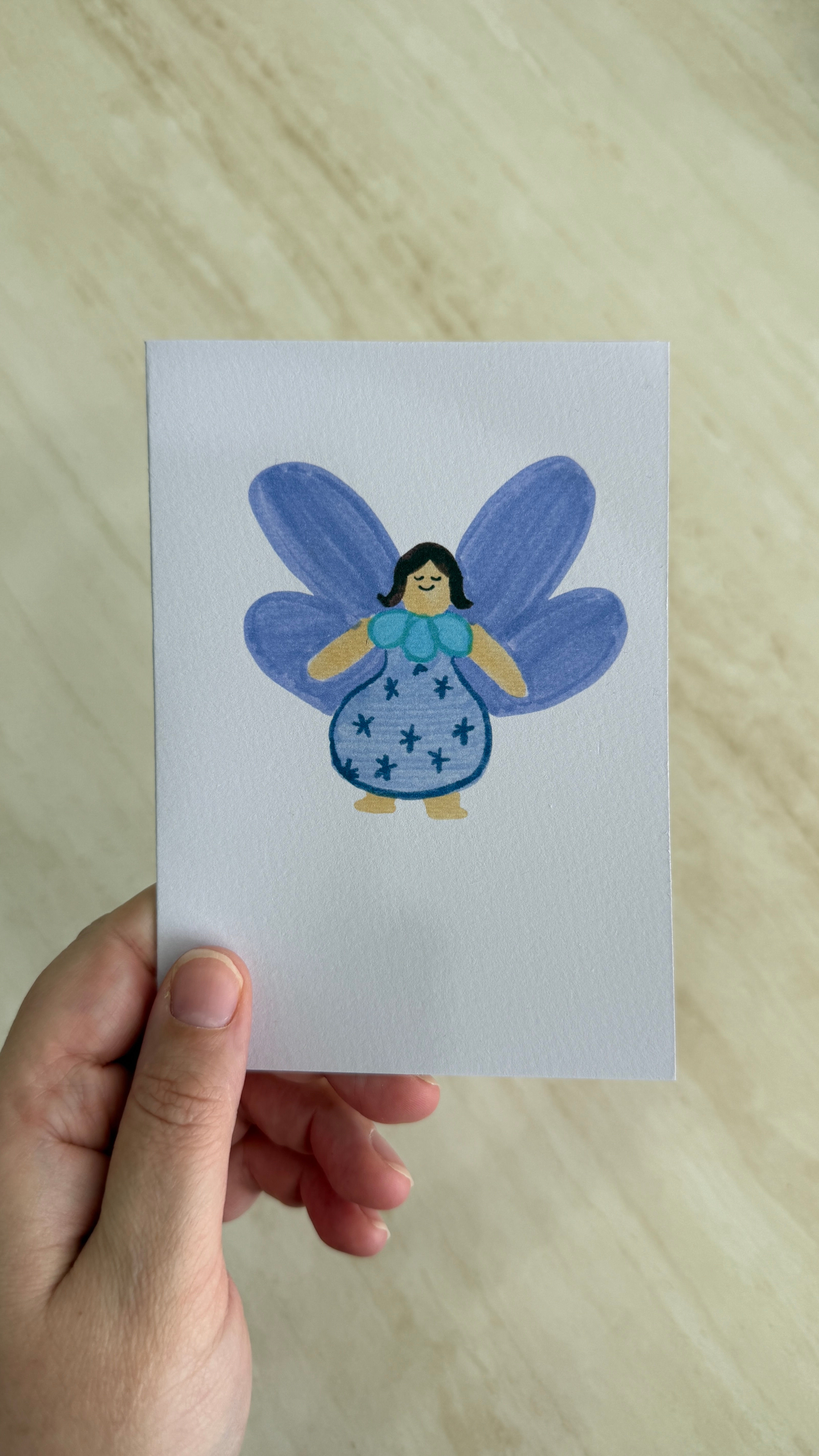 Fairy Whimsical Card #3 | Hand-Drawn Illustrated Card