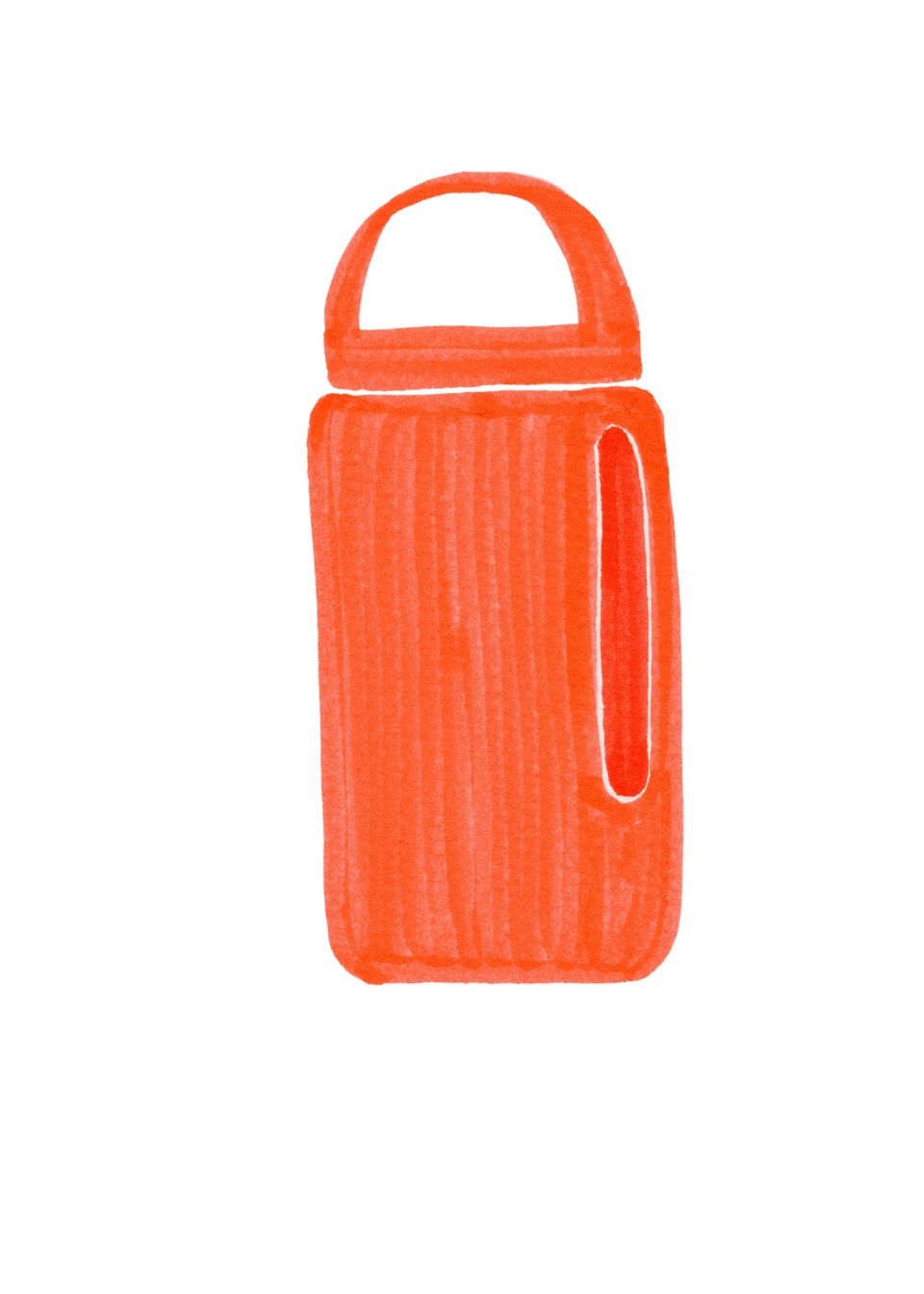 Orange Drink Bottle Card – hand-drawn A6 greeting card by Dessie Designs