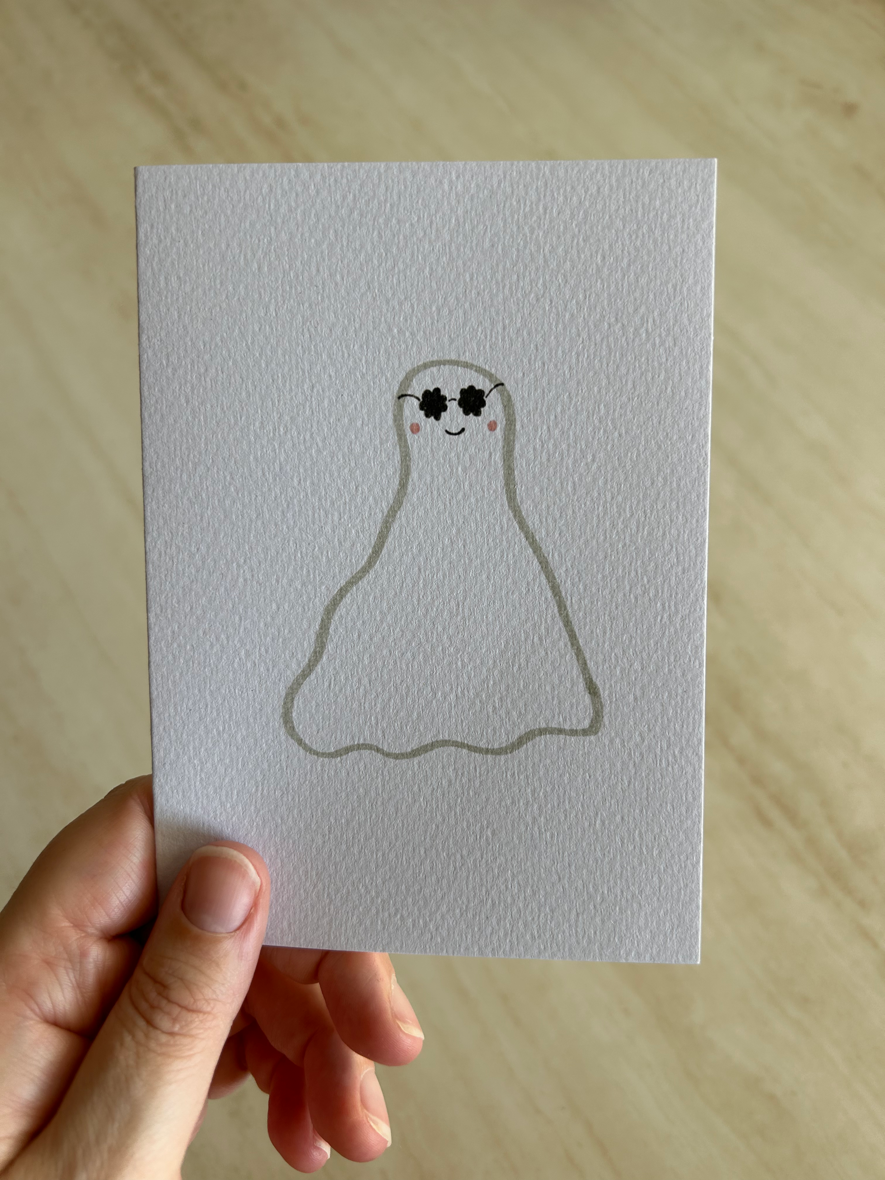 Trendy Ghosts Halloween #7 Card | Hand-Drawn Illustrated Card