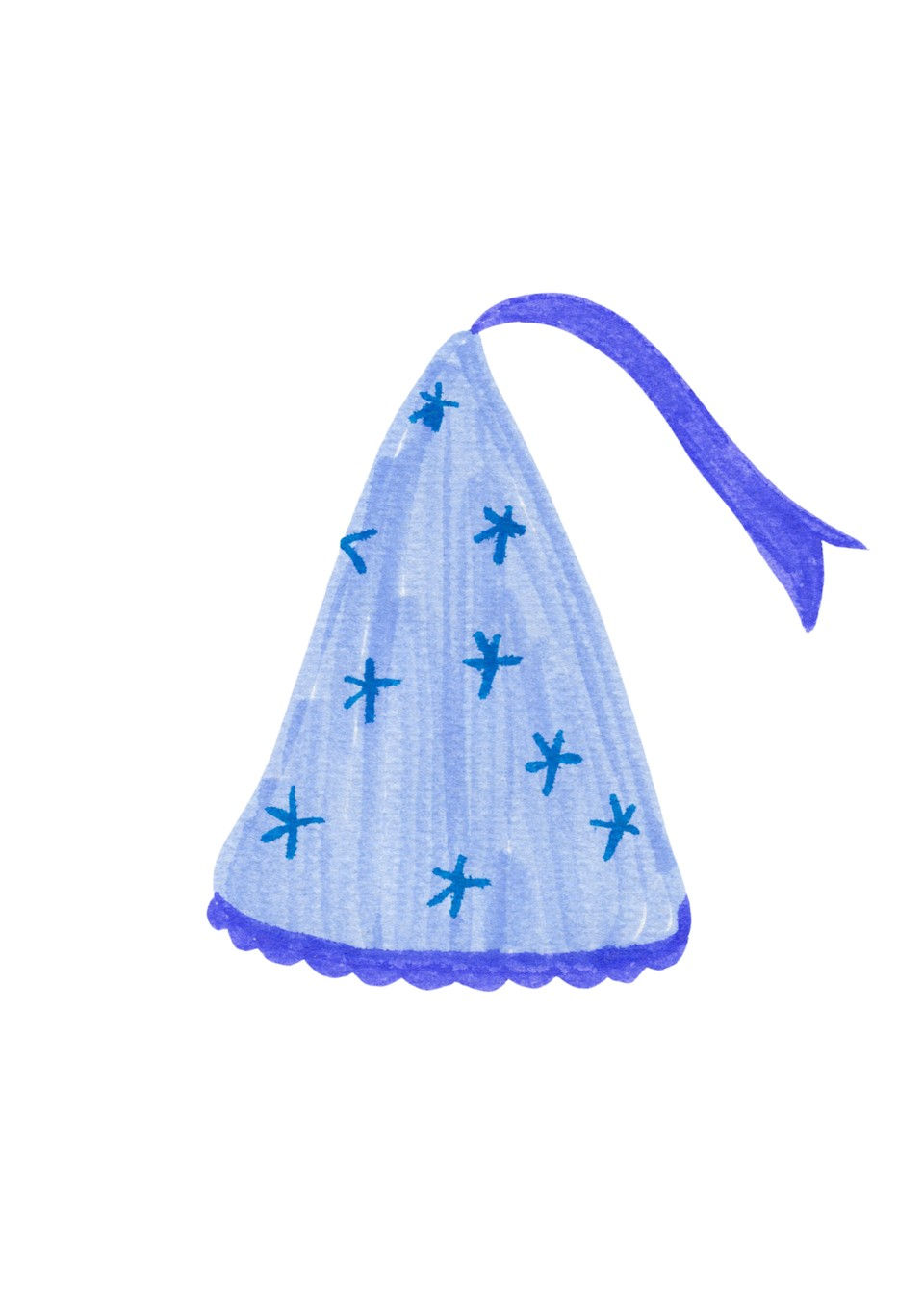 Light Blue Party Hat Card – hand-drawn A6 greeting card by Dessie Designs
