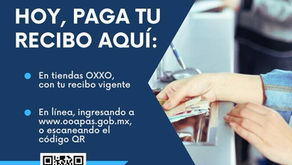 OOAPAS ofrece alternativas de pago para el 30 de septiembre y el 1° de octubre