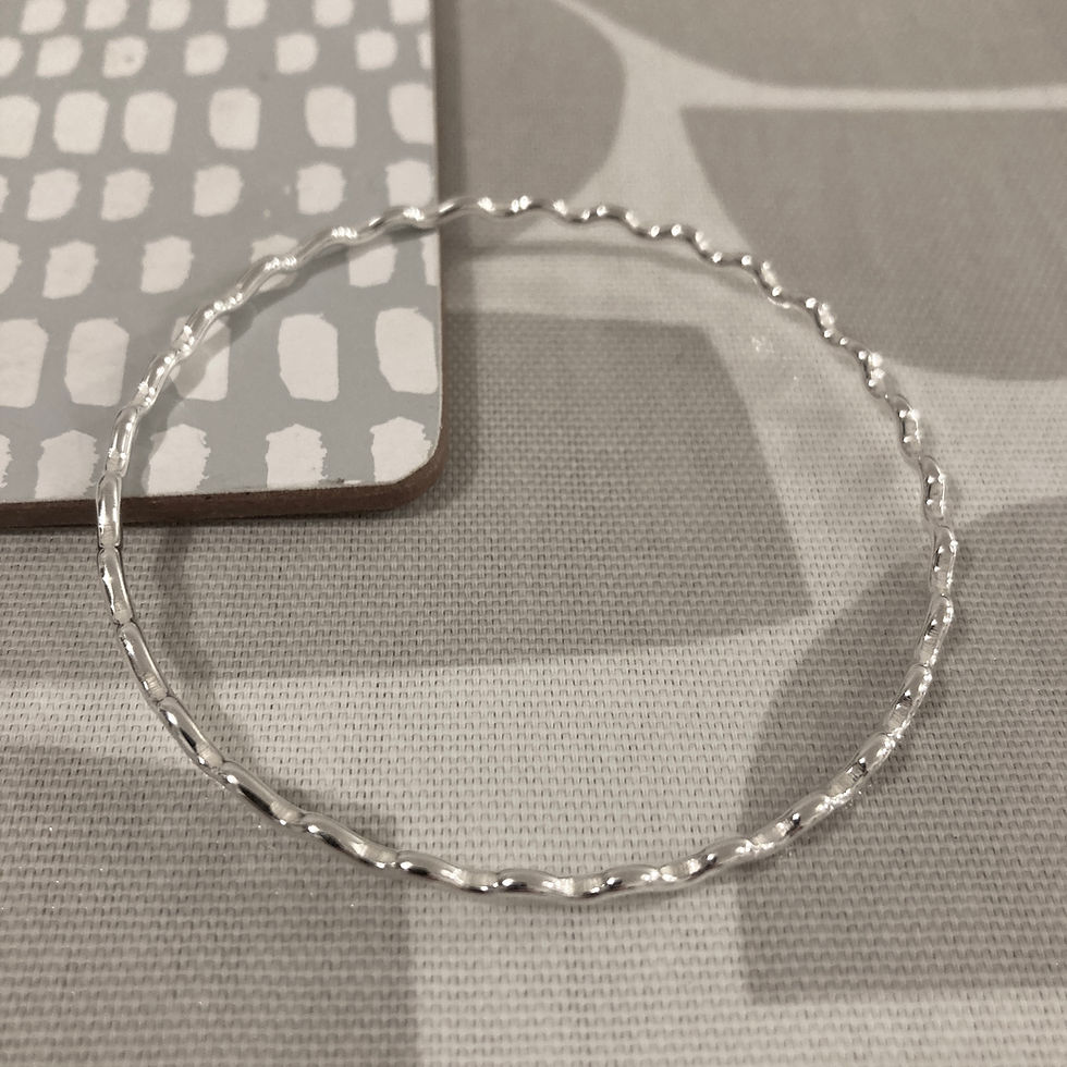 Concertina Wave bangle. Reserved for Kerry