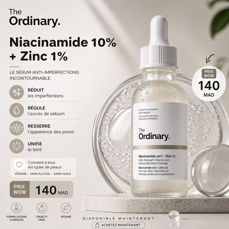 Miniatura: The Ordinary Niacinamide 10% + Zinc 1% Sérum 30ml Essência Adequada para Pele 