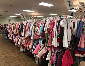 Children's Clothing Exchange past sale clothing racks