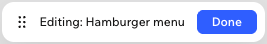 The Editing Hamburger menu bar