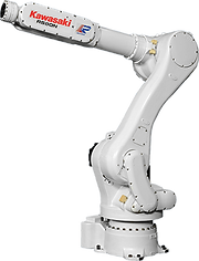 Kawasaki RS080N robot from the matching source review; configuration is assessed in the adjacent text