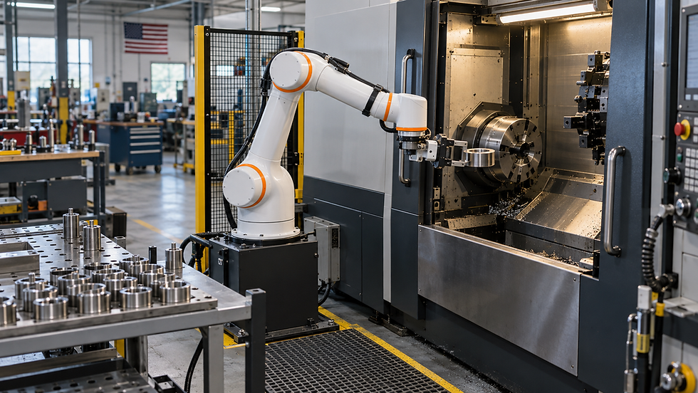 Collaborative robotic arm automating a modern manufacturing process - cobot
