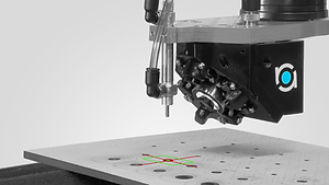 Recognition Robotics Lucana Aero vision guided robotic drilling head in use