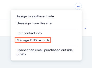 A screenshot of settings panel to manage DNS records