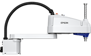 Epson SCARA-family illustration from the source review; Epson LS10-B802 dimensions and order scope are assessed in the text