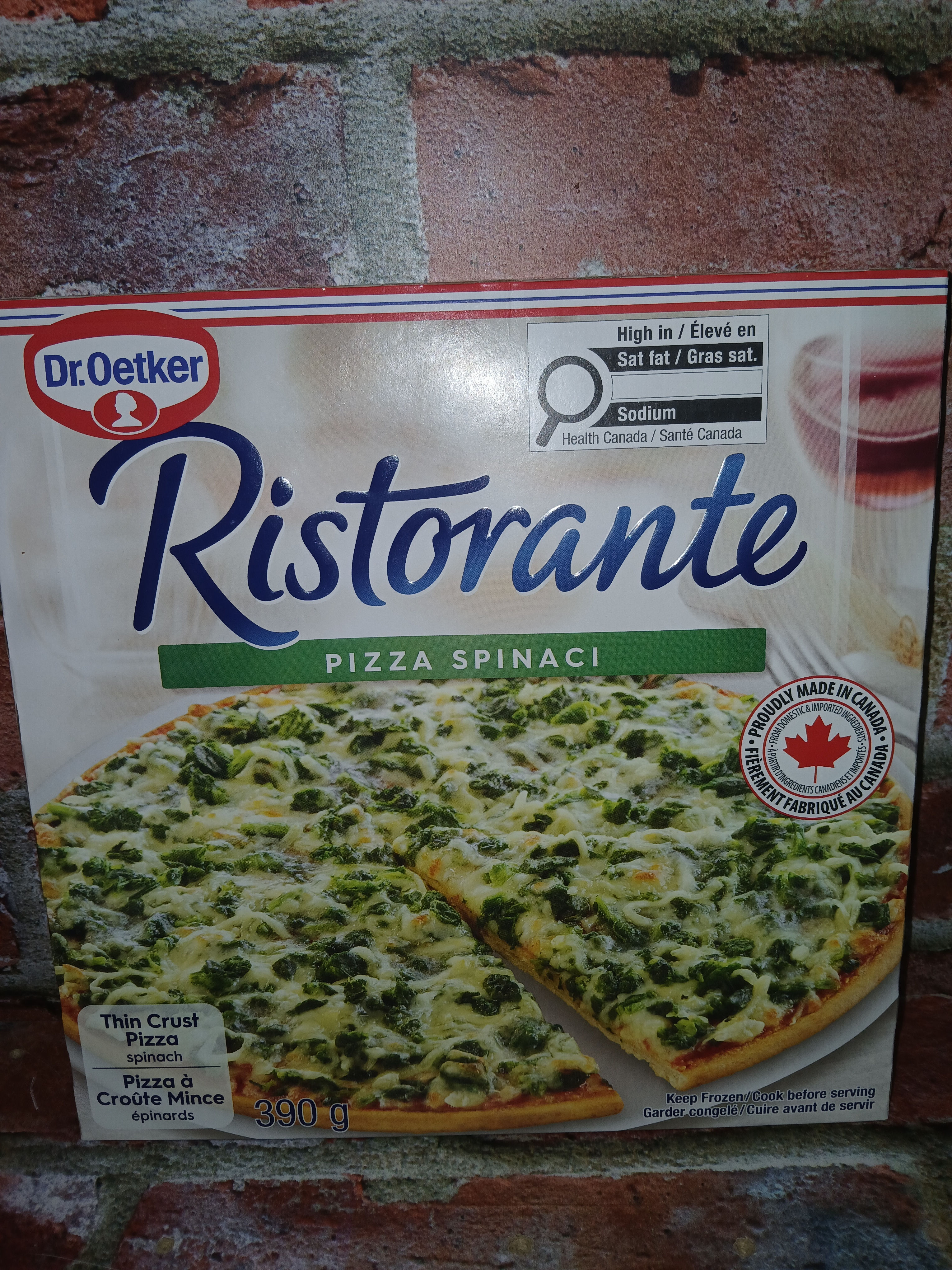 Ristorante pizza spinaci 390 G