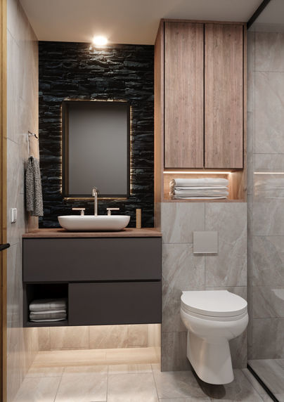 Movel casa de banho lacado com termolaminado