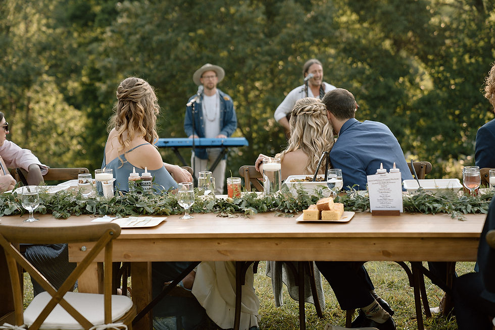 Outdoor dinner with live music